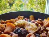 A chicken tagine with dried fruits and sweet potatoes, a great