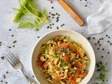 Salade de lentilles, quinoa, fenouil et carottes fumées