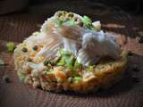Effeuillée d'aile de raie, salade de lentilles corail aux câpres de pâquerettes