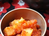 Kimchi de radis coréen aux probiotiques (Kkakdugi 깍두기)