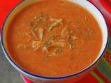 Chileatole rojo, ou soupe épaisse au maïs et au piment - Mexique