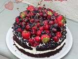 Gâteau au chocolat et fruits rouges