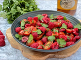 Salade de tomates framboises et coriandre d’Ella Aflalo