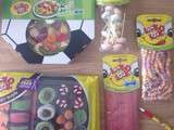 Bonbons Loo-o-Look: sushis, ballon de foot, sucettes, bandeaux, colliers