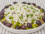 Salade de pommes de terre et fèves aux olives et à la fêta