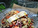 Salade de quinoa boulgour, tomate, concombre & fêta