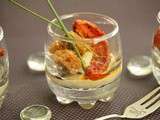 Verrine de Caviar d’Aubergine, Tomates Confites et Crouton