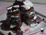 Blueberry pancakes like a cake