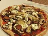 Wrap pizza healthy tomate, brie, champignons et chorizo Vegan