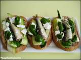 Tartines de sardines, courgette et feta (sauce a la roquette) [#apero #food #summer #tartine]
