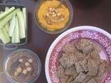 Crackers citron sarrasin, tartinade carottes-cacahuètes et houmous pois chiche-olives noires