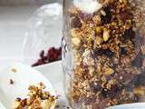 Granola noix de pécan, cranberries et sirop d'érable (préparation à la poêle)