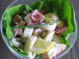 Salade de poulpe, calmars et artichaut