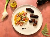 Chorizo à griller, salade de tomates et feta