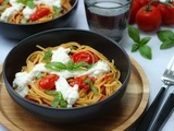 Spaghetti aux tomates cerises burrata basilic