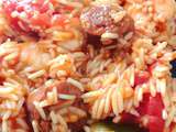 Paella aux crevettes