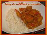 Curry de cabillaud et crevettes au lait de coco