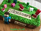 Gâteau Minecraft 2, en pâte à sucre, au thermomix ou sans