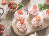 Cupcakes fraises & citron – Glaçage au mascarpone