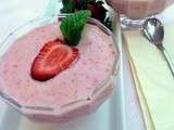 Sabayon glacé aux fraises et eau de rose