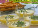 Soupe froide de courgettes jaunes au lait de coco et gingembre : défi Cuisine vg de l'été