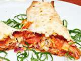 Wrap pizza tomates - jambon - mozzarella - champignons (Italie, France, usa...)
