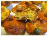 Muffins sans gluten aux deux fromages, chorizo et olives