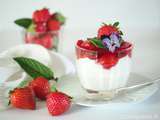 Verrine fraise express yaourt et menthe