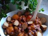 Ragoût de haricots rouges pommes de terre & saucisses végétales