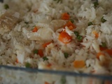 Cabillaud vapeur au riz et légumes