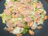 Salade frisée aux thon et moules