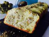 Cake marbré Zaatar, citron confit & olives vertes