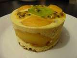 Cheese cake au mascarpone et fruits exotiques (mangue et passion)
