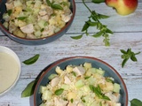 Salade fraîcheur (poulet pâtes pomme et concombre)