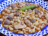 Makarouna jéria- soupe de pâtes façon grand-mère aux boulettes et poulet