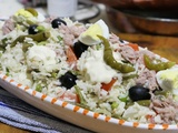 Salade de riz au thon- legumes et mayonnaide au vinaigre- cuisine facile