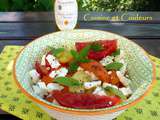 Salade de tomates aux fruits d'été & féta comme chez Edda
