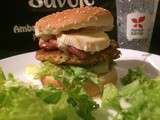 Burger Savoyard aux Diots et Reblochon ,(hamburger) Marque Savoie