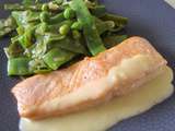 Pavés de saumon, poêlée de légumes verts