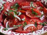 Salade de tomates parfumee vanille et fleur de sel tomate-echalote
