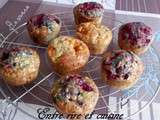 Muffins aux Flocons d'avoine (ou Muesly) et Framboises