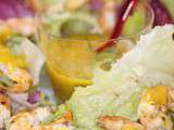 Salade de gambas et salsa de mangue