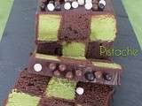 Cake damier Choco/pistache