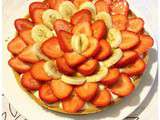 Tarte fraises-bananes et crème pâtissière vanille