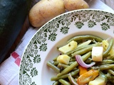 Salade de pommes de terre haricots verts et courgettes rôties #végétarien
