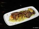 Pommes de terre & échalotes au four, purée de poireaux & sarrasin grillé