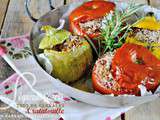 Courgettes et tomates – Légumes farcis ratatouille et trio de céréales