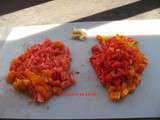 Flans de poivrons rouges et de tomates