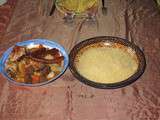Couscous au poulet, merguez et boulettes de kefta