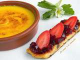 Crème catalane au safran et brioche perdue betteraves rouges et fraises